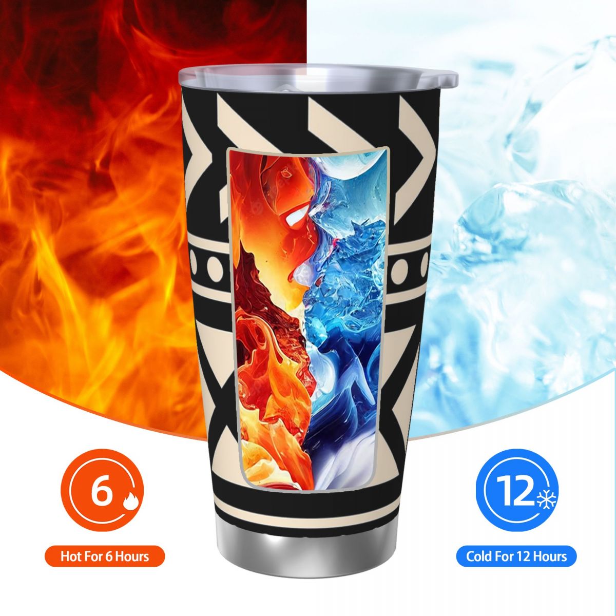 Pano de lama africano preto e  - Tumbler 20Oz White avaliação e preço